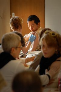 NC State students and staff get H1N1 and season flu shots in Talley Student Center. PHOTO BY ROGER WINSTEAD