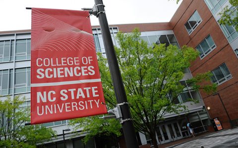 A college of science at NC State University banner.