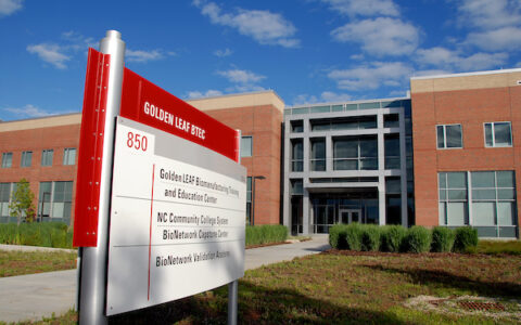 Golden Leaf BTEC building Centennial Campus building. PHOTO BY ROGER WINSTEAD