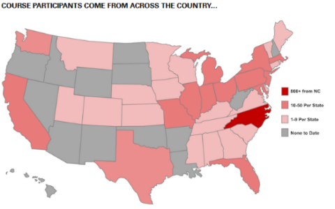 BTEC marketing map of US